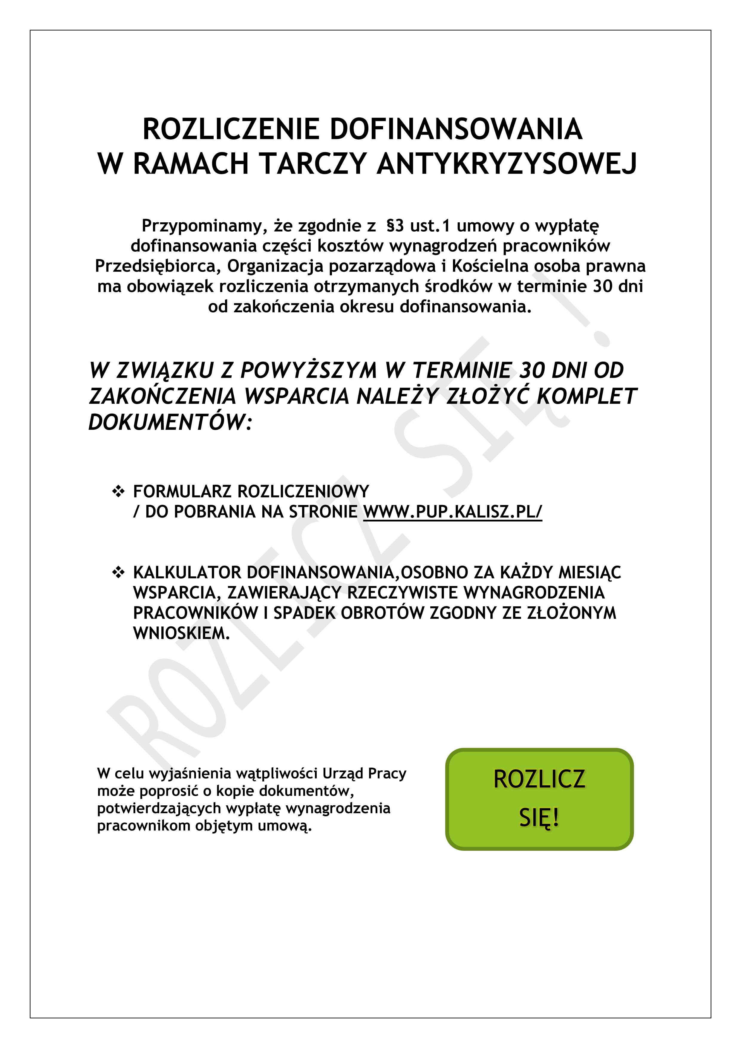 Rozliczenie dofinasowania